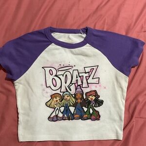 Bratz Graphic Purple and White Crop Top